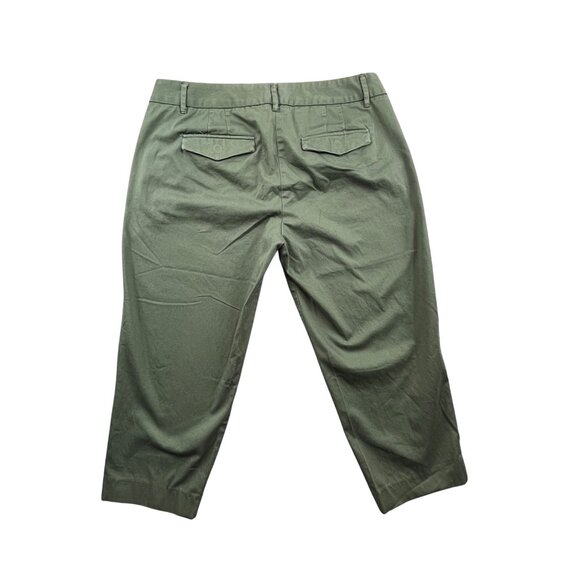 J.Crew Stretch City Fit Womens SZ 8 Olive Canteen Green Capris Pants W32 L21 - Picture 2 of 8